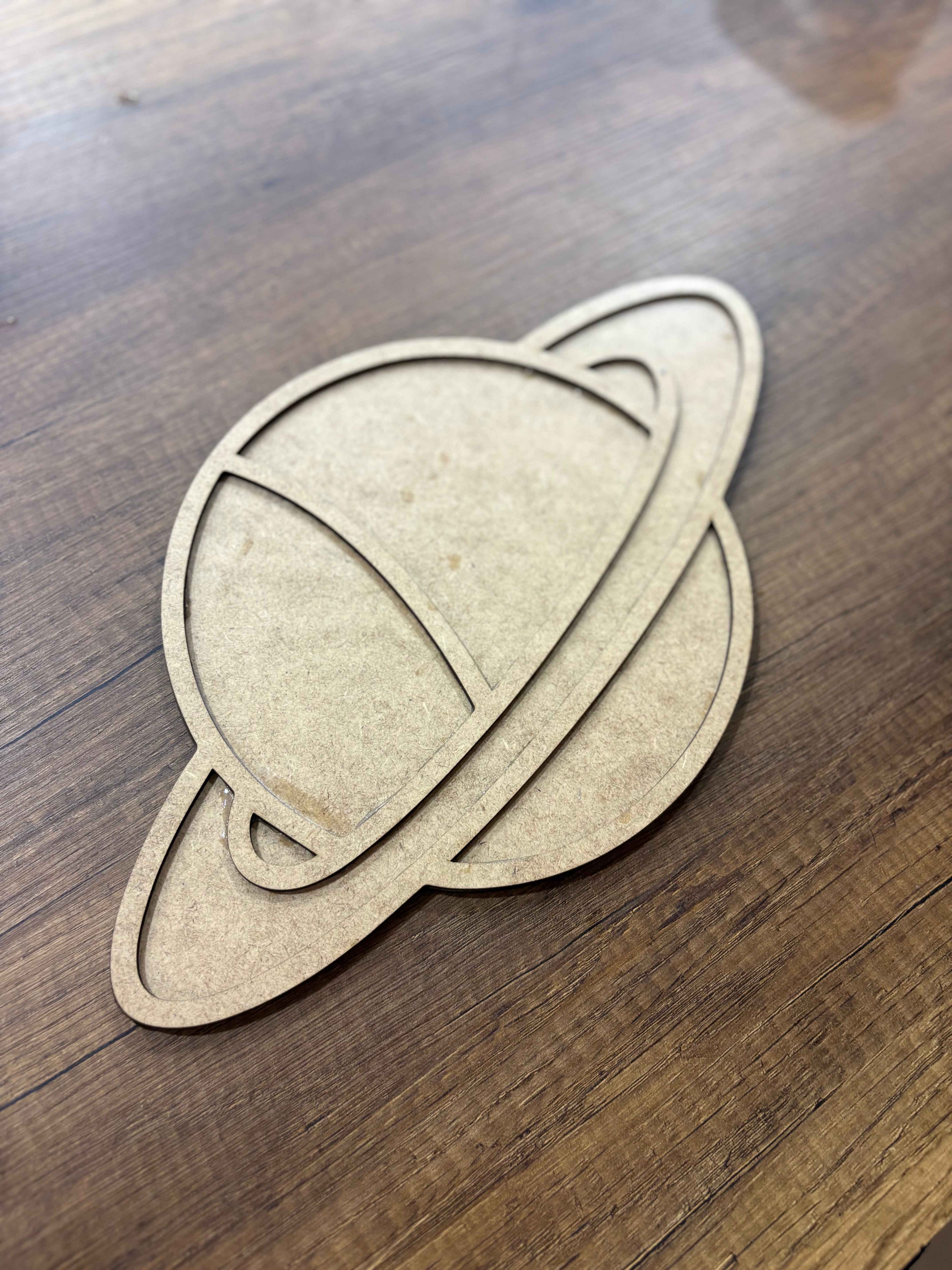 29,5x22,5cm Satürn Figür Ham Ahşap