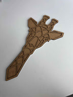 37x19,5cm Zürafa Figür Ham Ahşap