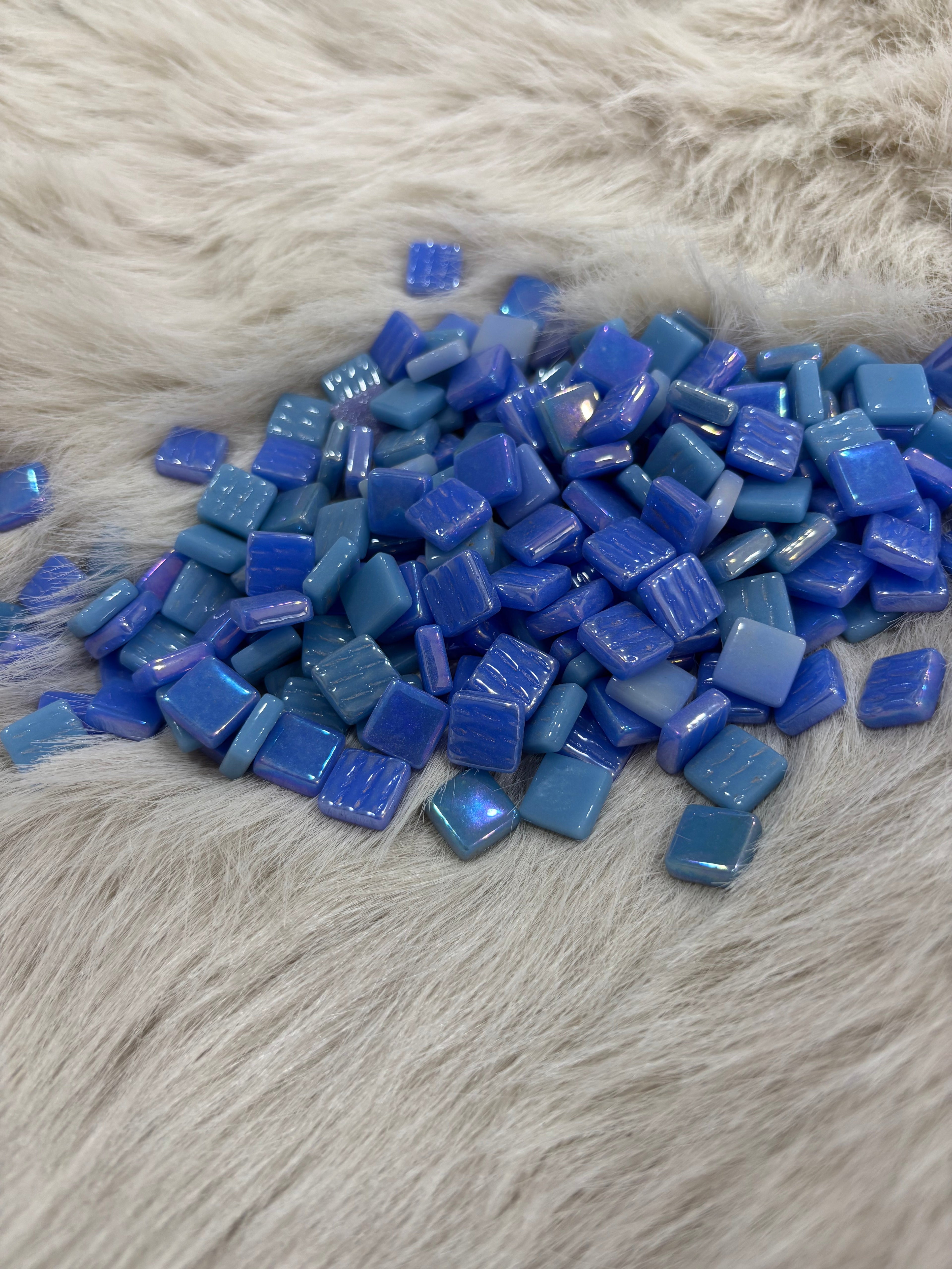 Sanatsal Mozaik - MX-07 Lüsterium Mavi Mix Tonlar 12x12mm KARSAN MOZAİK