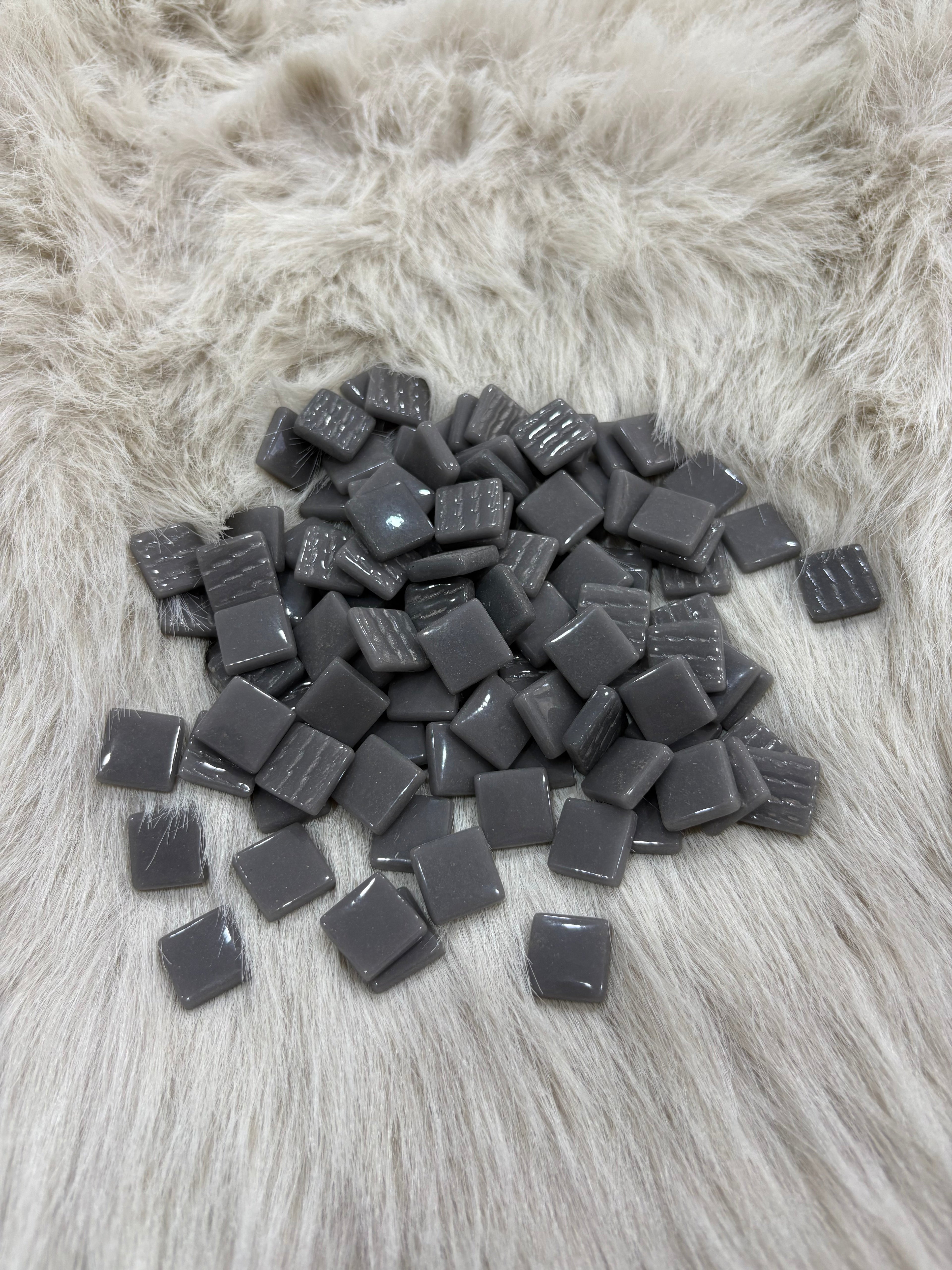 Sanatsal Mozaik KM-03 Koyu Gri 15x15mm - 100% Cam
