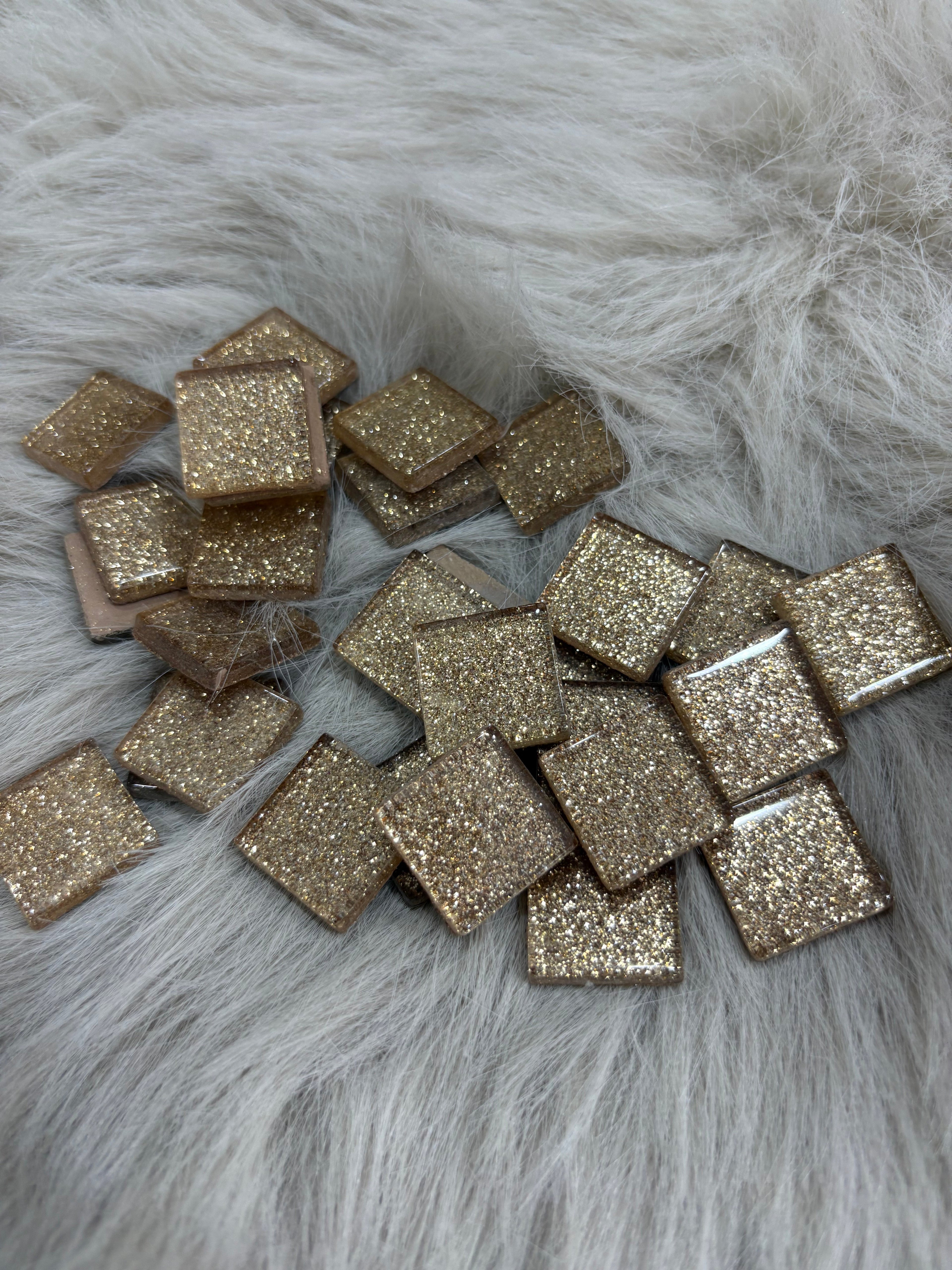 Sanatsal Kristal Mozaik KS-49 23x23mm Simli Gold