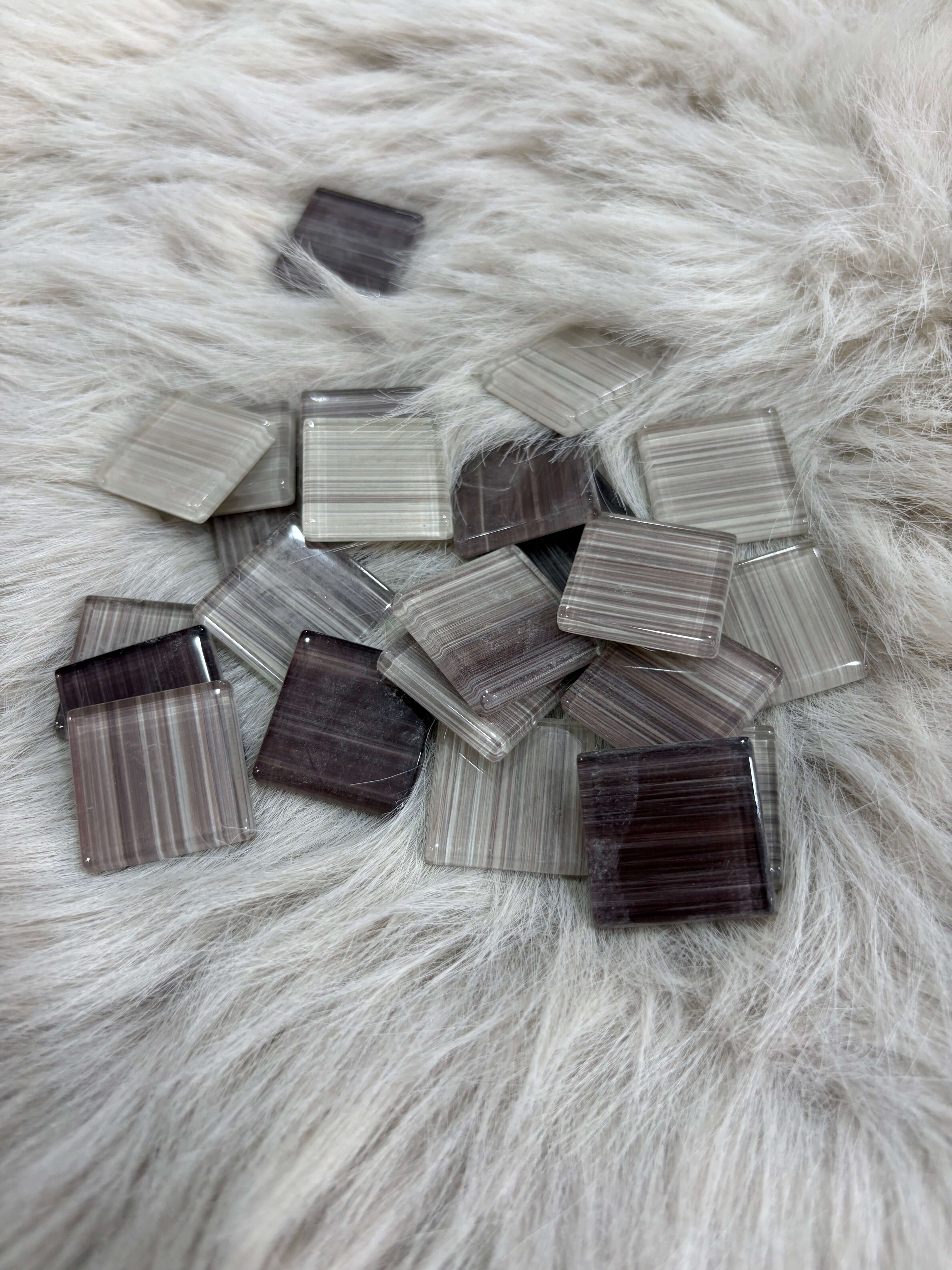 Sanatsal Kristal Mozaik KS-16 23x23mm Çizgili Bej Mix