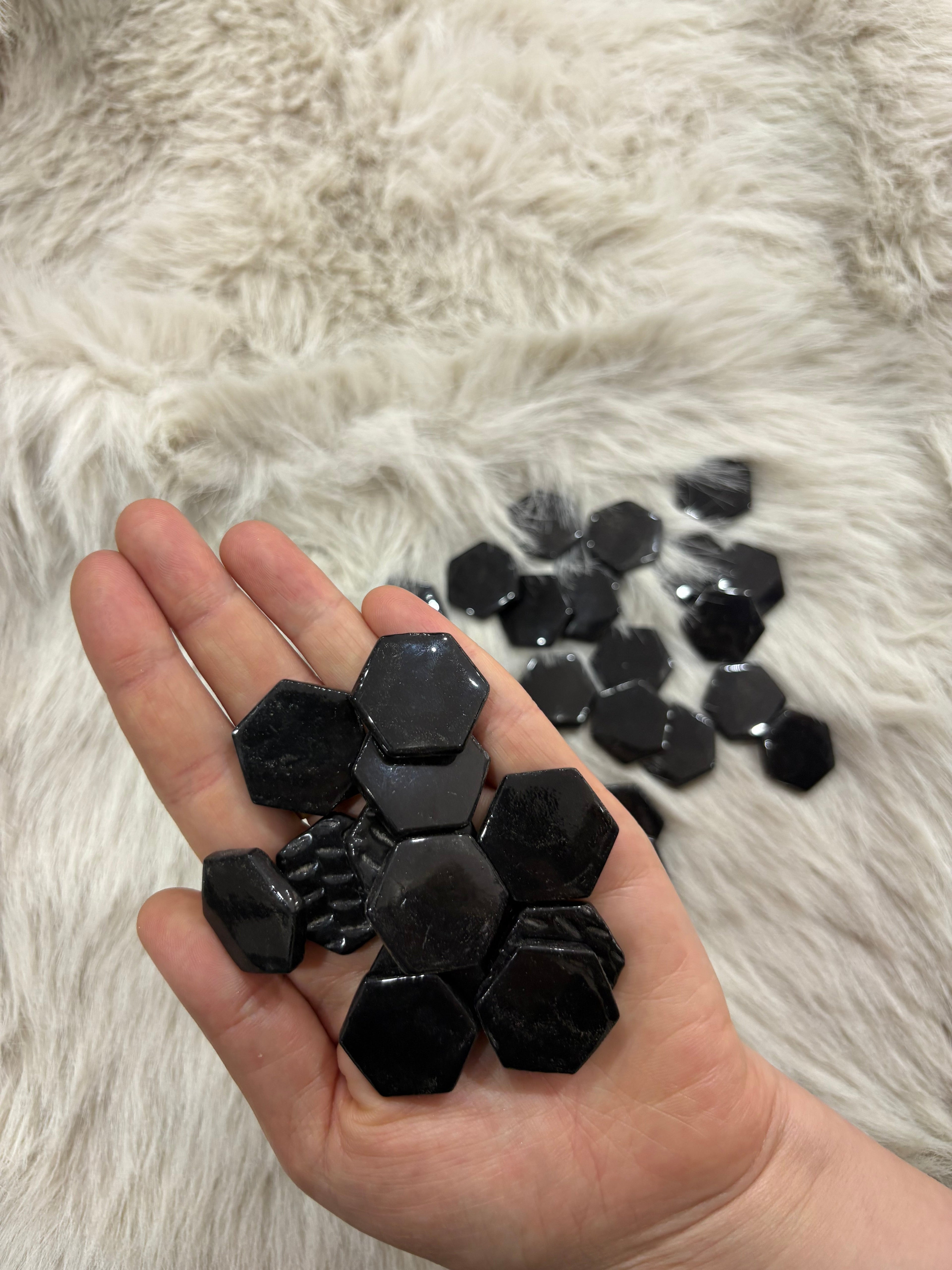 Sanatsal Mozaik SH-08 Siyah Altıgen 25x25mm