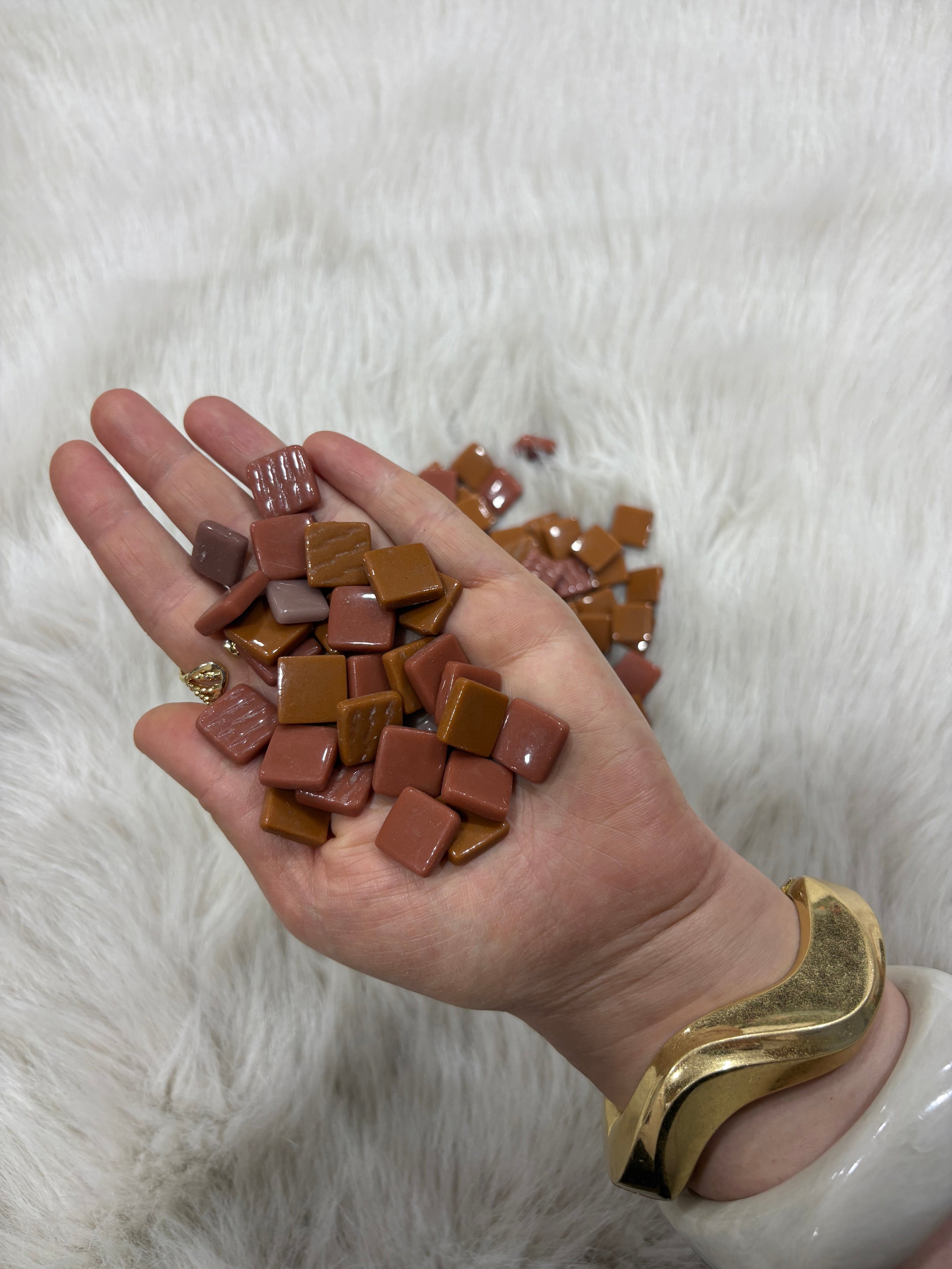 MX-02 Kahve Mix Tonlar Sanatsal Mozaik 15x15mm KARSAN MOZAİK