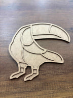 25,5x27,5cm Tukan Figür Ham Ahşap