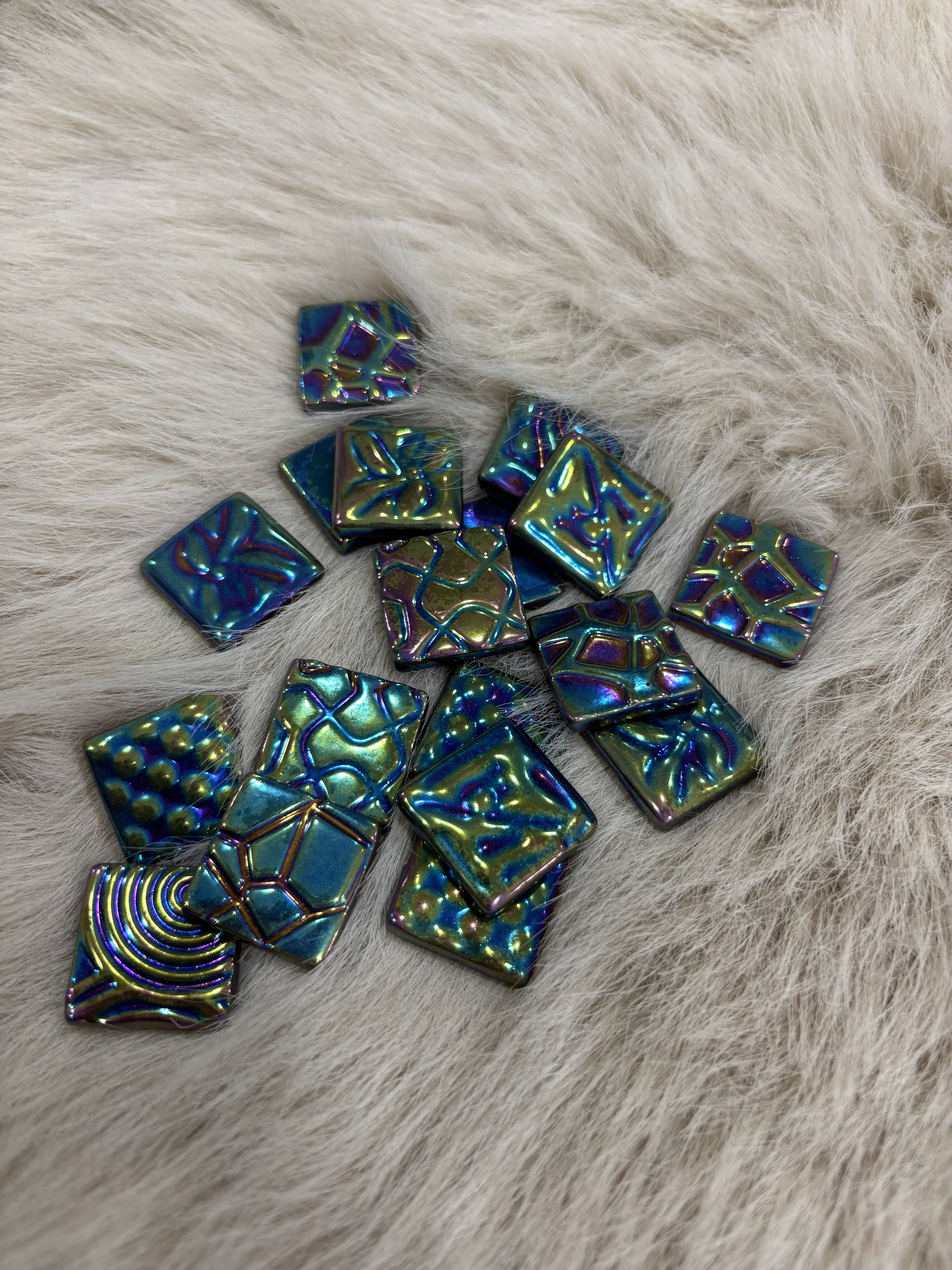Sanatsal Dokulu Mozaik DC-01 25x25mm Lüsterium Metalik