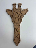 37x19,5cm Zürafa Figür Ham Ahşap