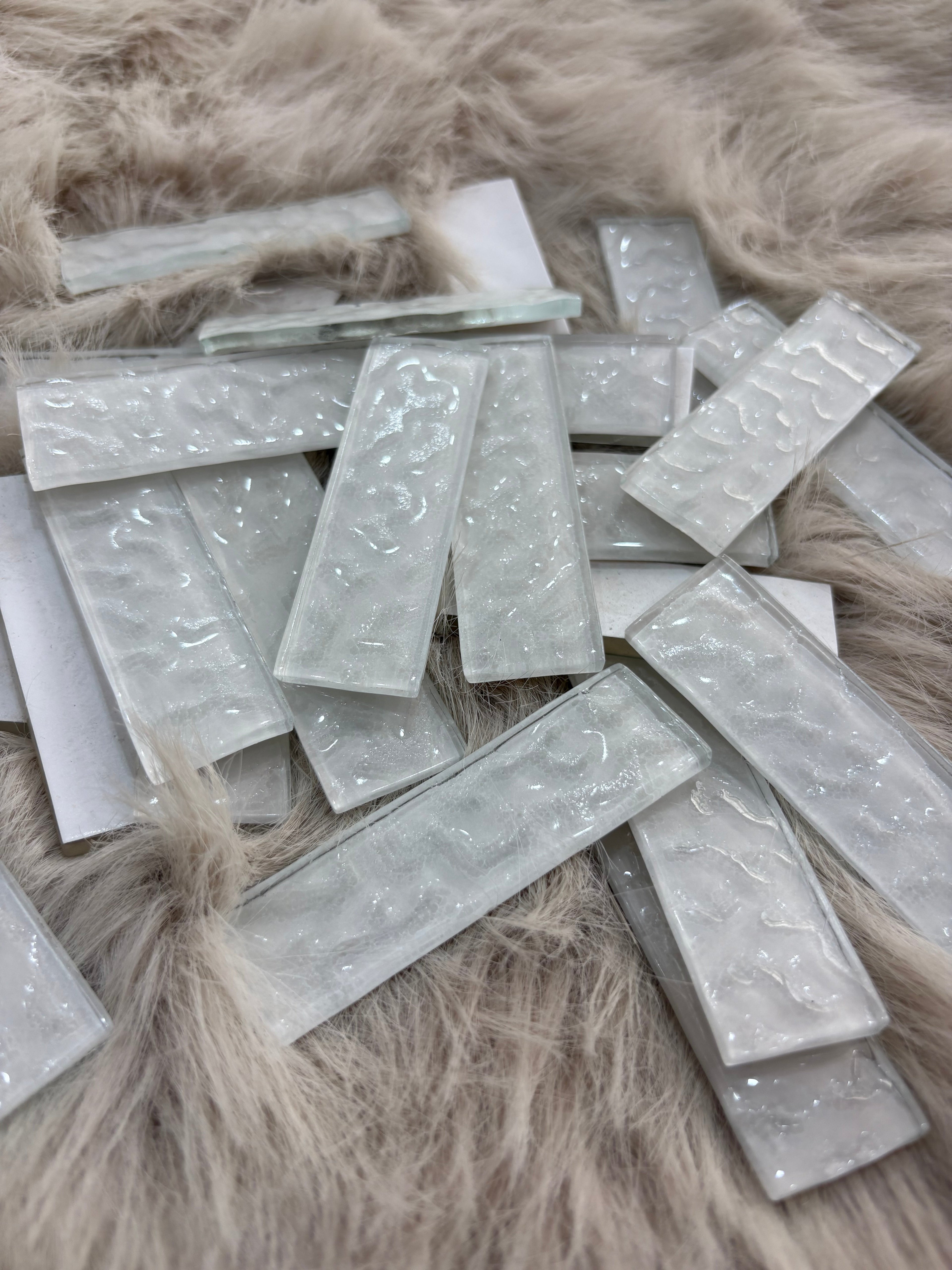 Sanatsal Kristal Mozaik SM-17 Dalgalı Beyaz