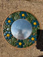 Yetişkin Mozaik Seti - 34x34cm Yuvarlak Pleksi Aynalı Yeşil Tonlar