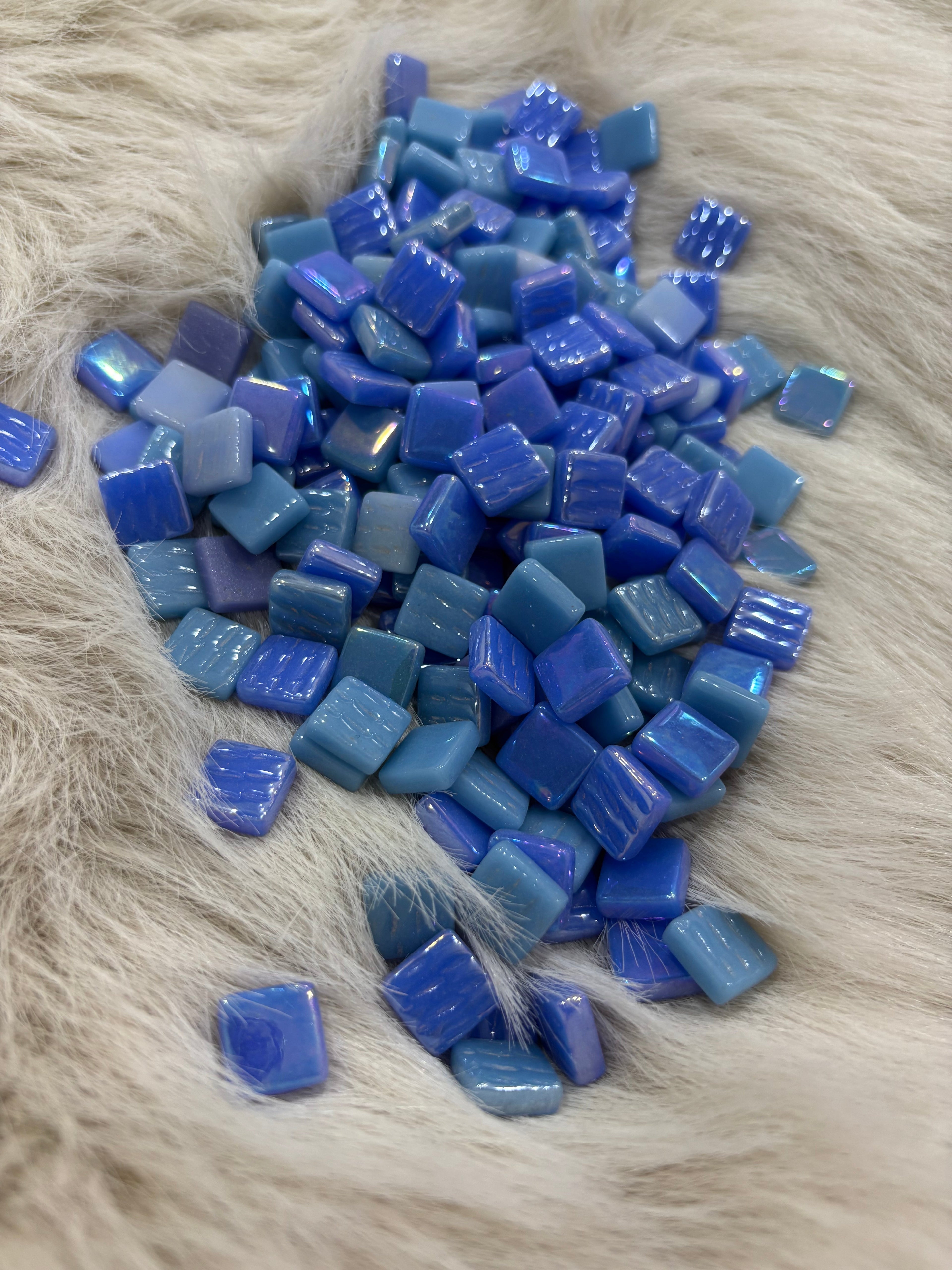 Sanatsal Mozaik - MX-07 Lüsterium Mavi Mix Tonlar 12x12mm KARSAN MOZAİK