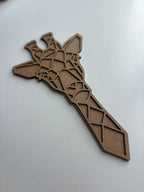 37x19,5cm Zürafa Figür Ham Ahşap