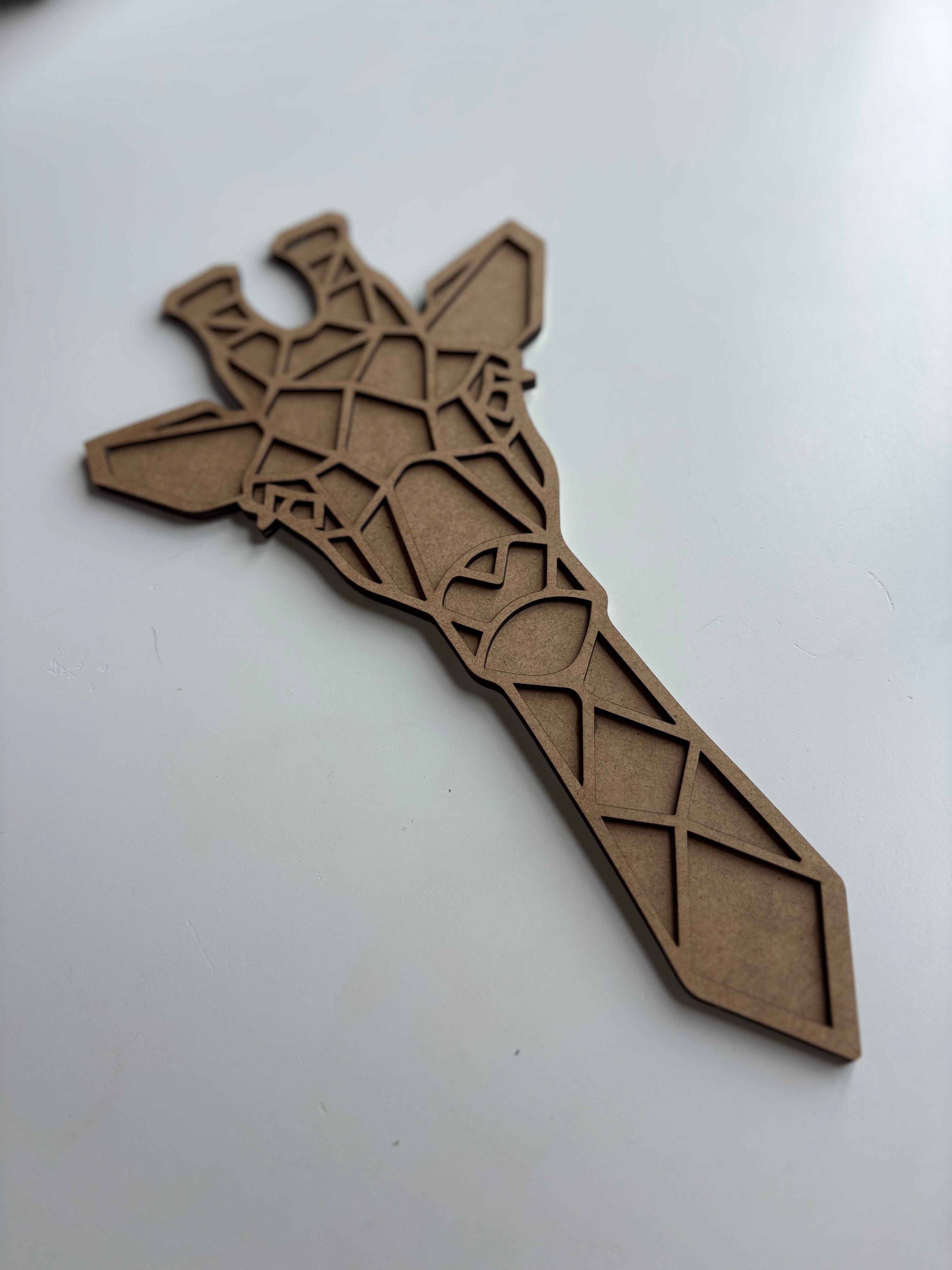 37x19,5cm Zürafa Figür Ham Ahşap