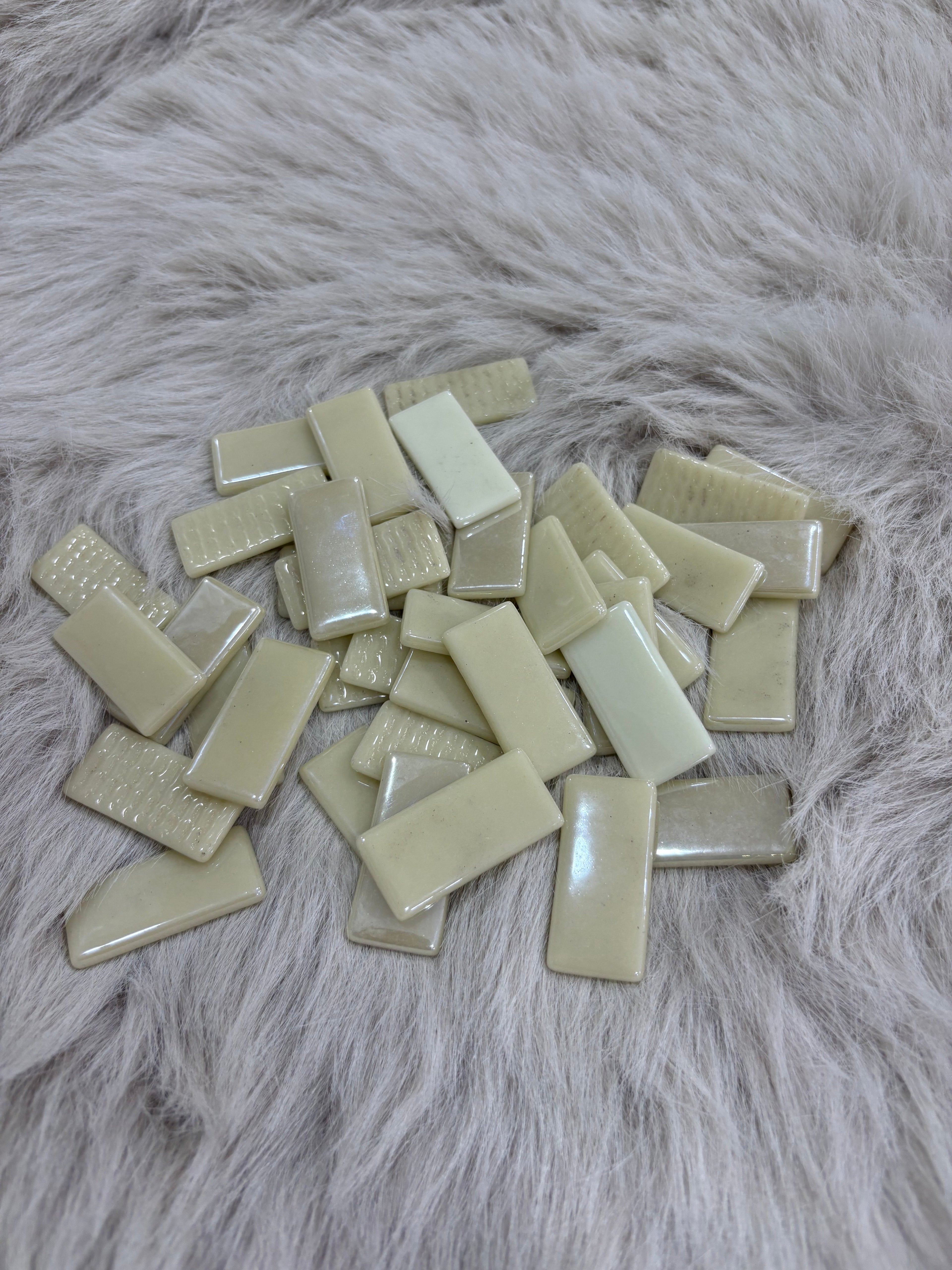 Sanatsal Mozaik KD-03 Lüsterium Bej Mix Dikdörtgen 20x40mm KARSAN MOZAİK