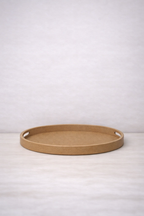 35x27cm Oval Ahşap Ham Mozaik Tepsisi