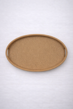 35x27cm Oval Ahşap Ham Mozaik Tepsisi
