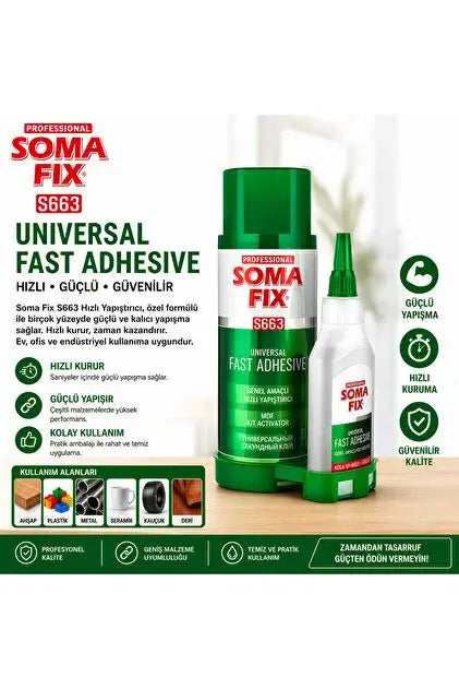 Hızlı Yapıştırıcı Somafix 200ml+50ml S663 - Hızla Yapıştırın!