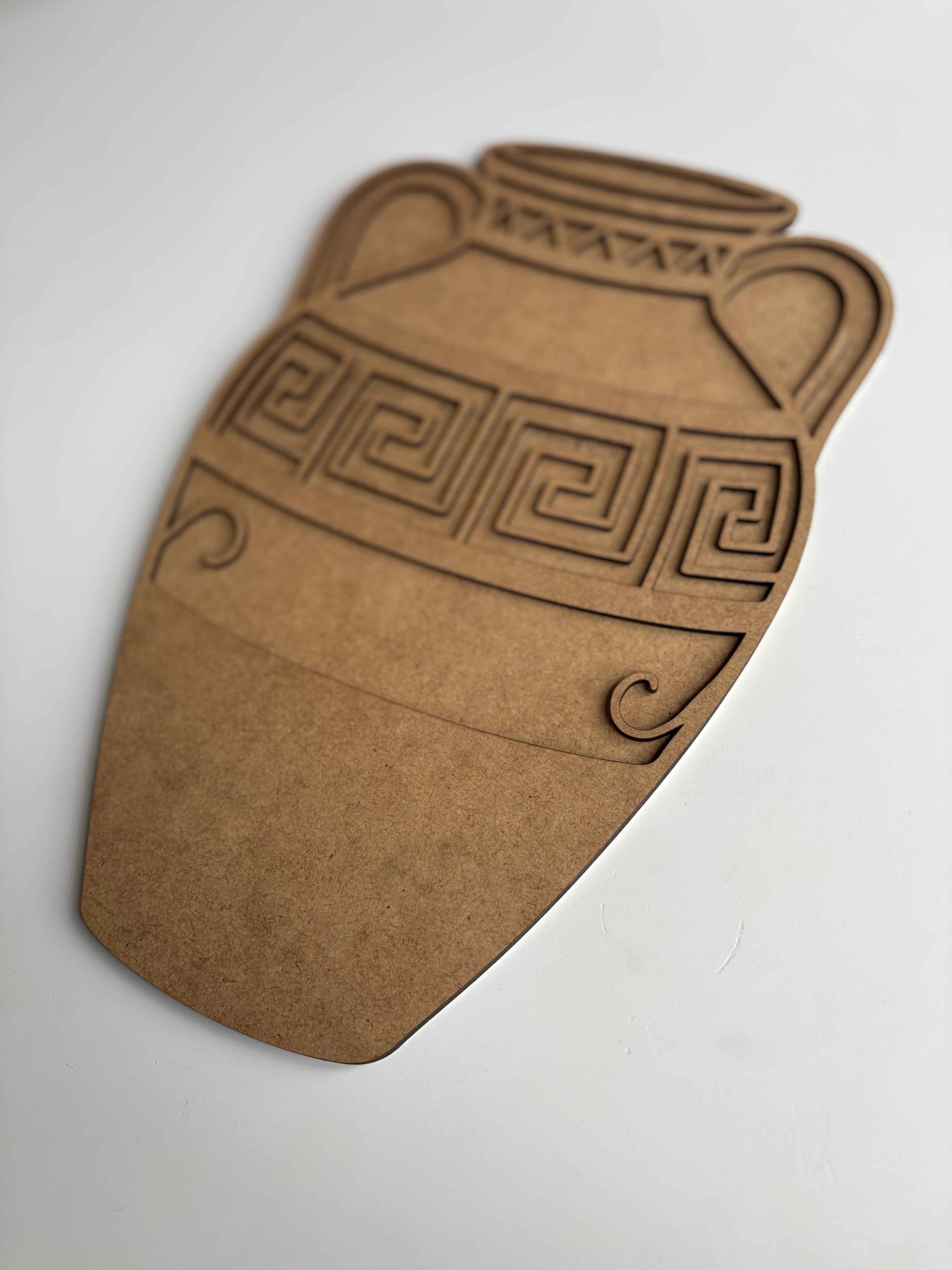 34x21cm Testi Figür Ham Ahşap