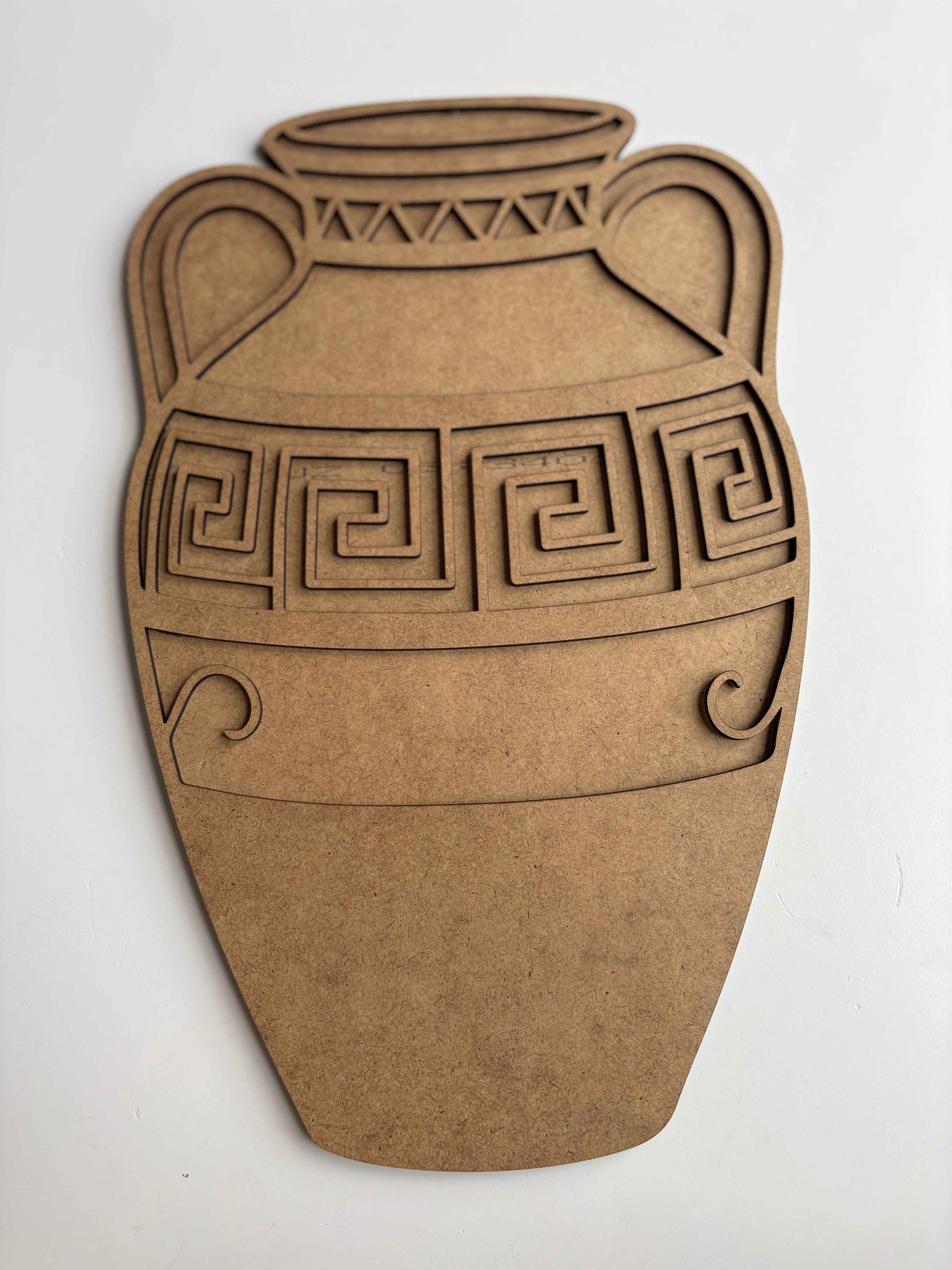 34x21cm Testi Figür Ham Ahşap