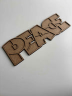 30x10cm PEACE Figür Ham Ahşap