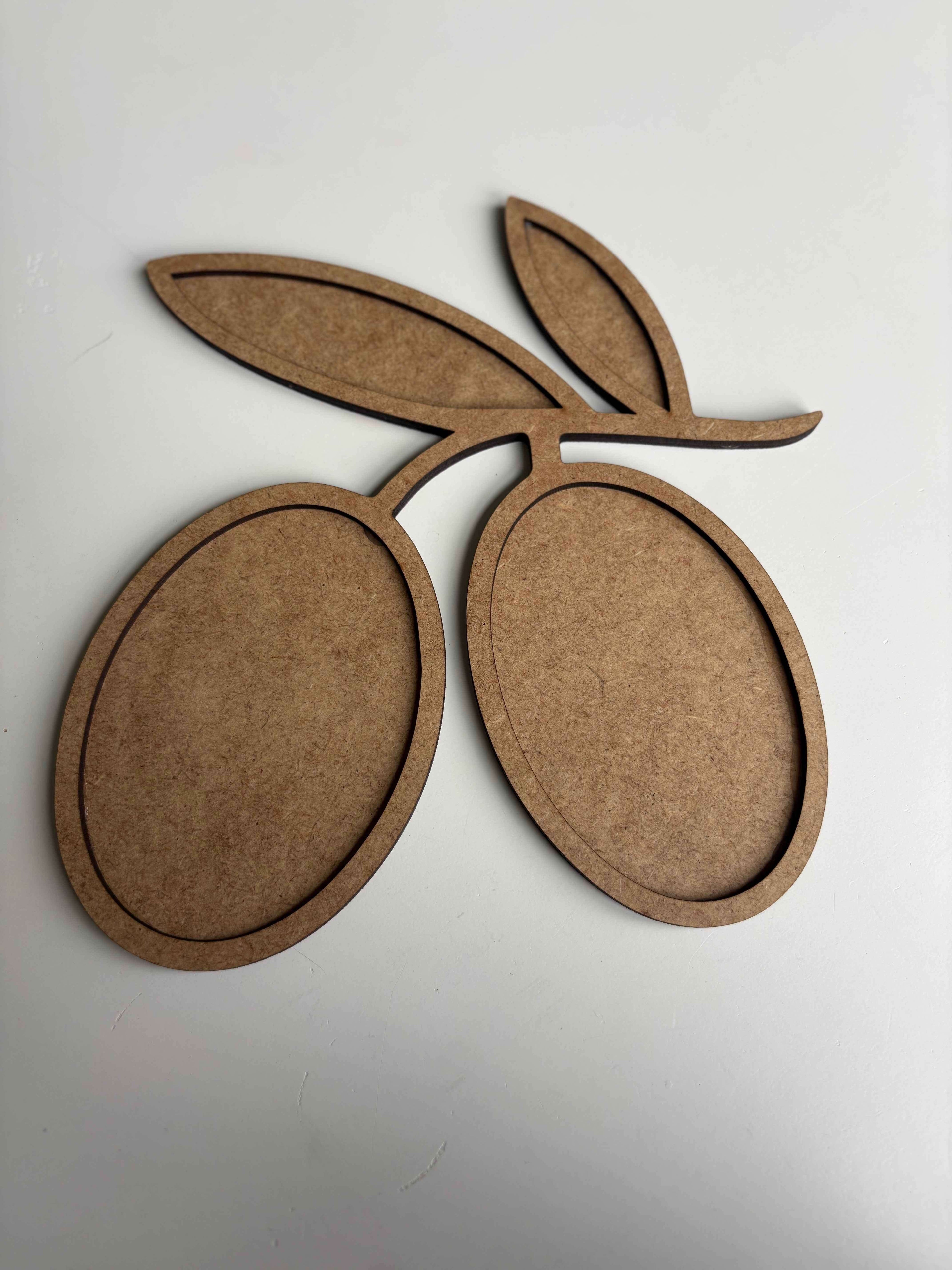 24x25cm Zeytin Dalı Figür Ham Ahşap