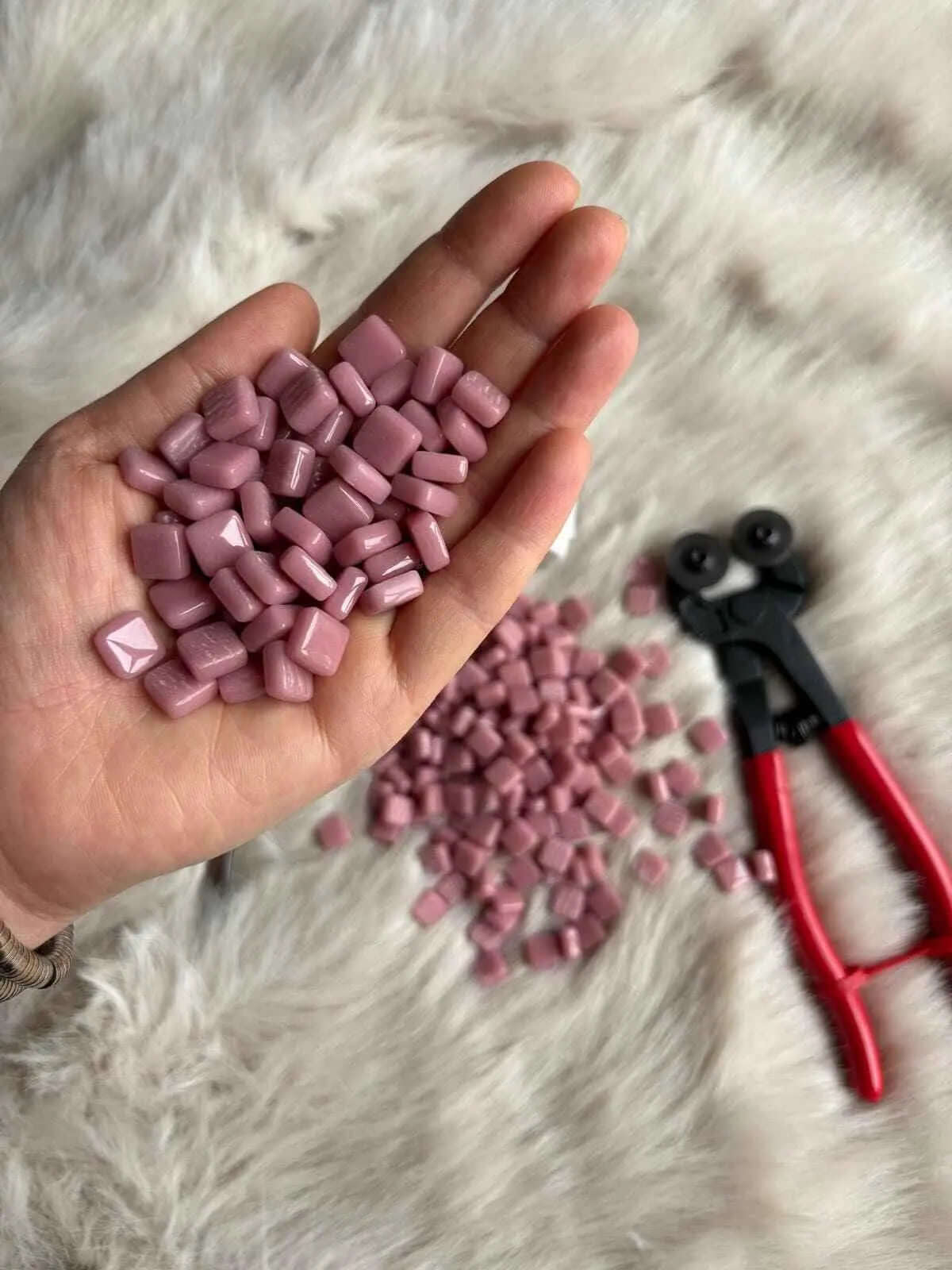 CM-14 Pembe Sanatsal Mozaik 10x10mm - KARSAN MOZAİK